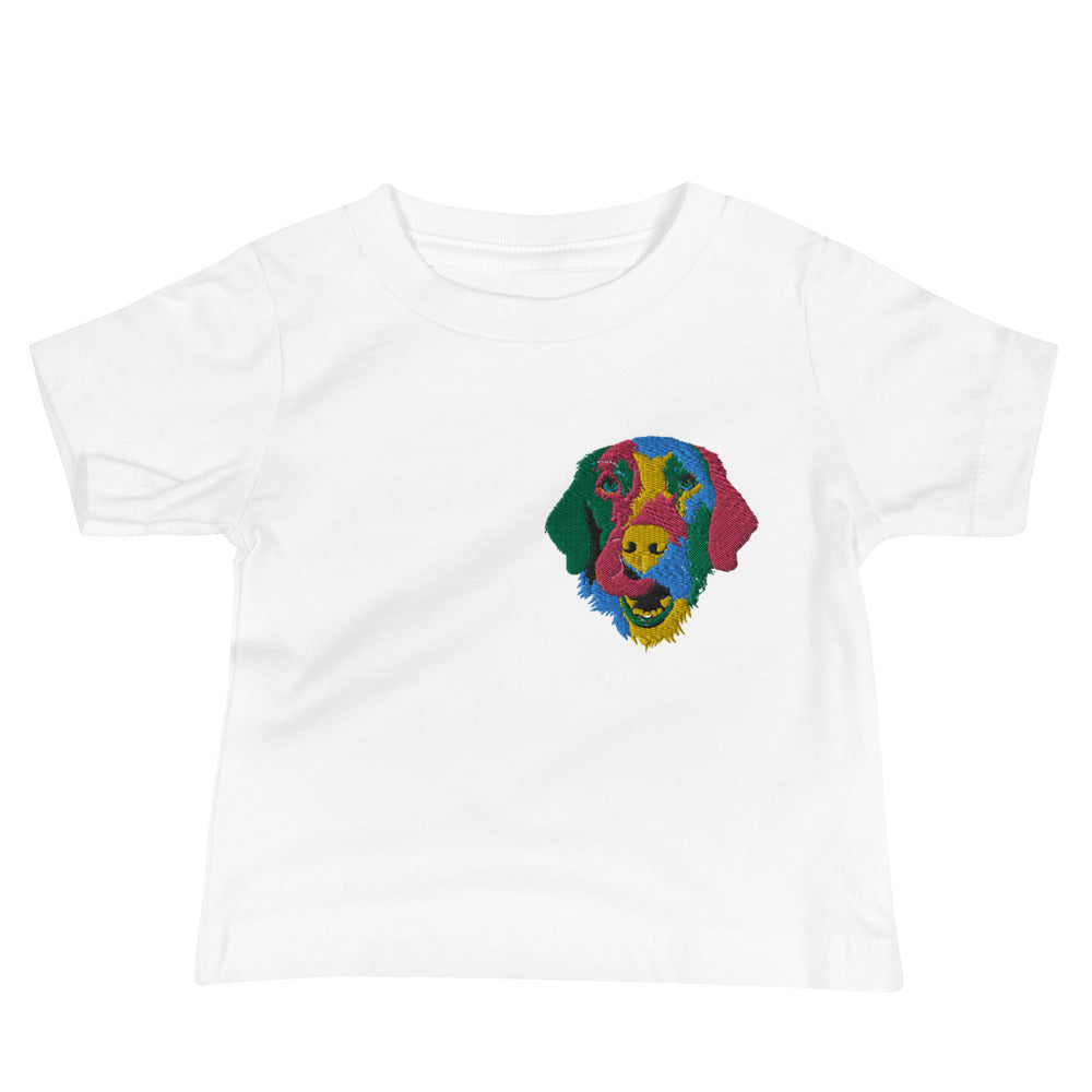 Embroidered Color Silly Lab Baby Jersey Short Sleeve Tee