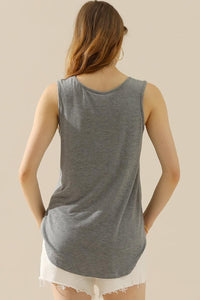 V-Neck Curved Hem Tank – Casual Comfort with a Chic Twist