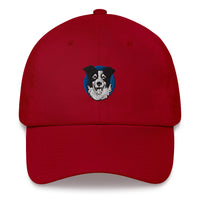 Embroidered Collie Craze Happy Blue Dad Hat