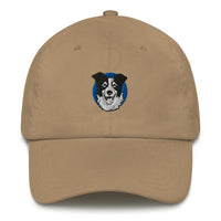 Embroidered Collie Craze Happy Blue Dad Hat