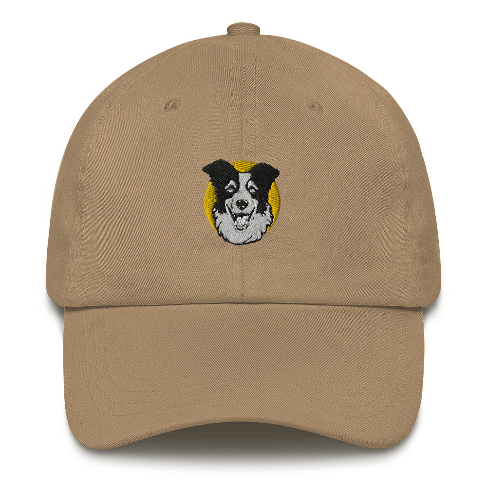 Embroidered Collie Craze Happy Blue Dad Hat