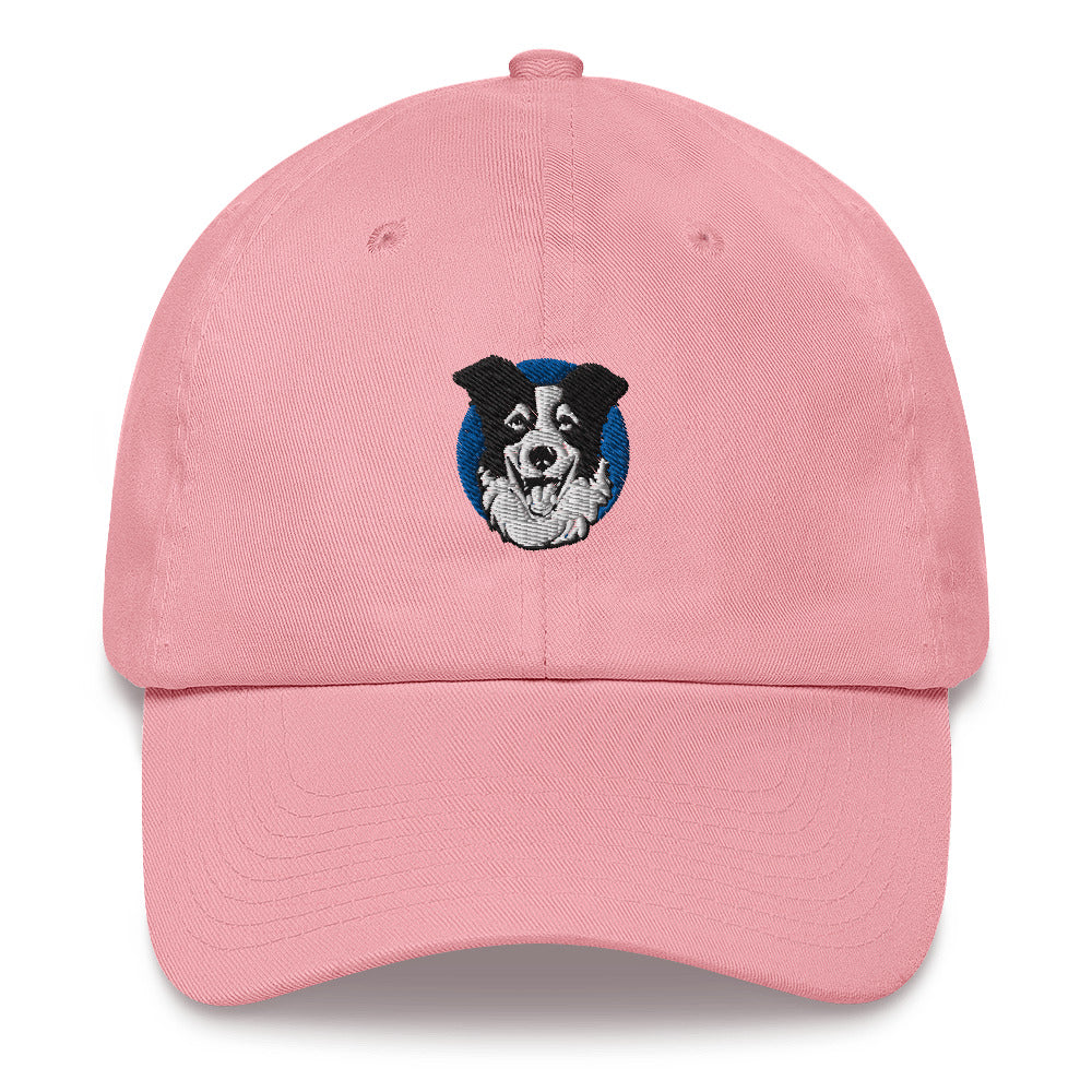 Embroidered Collie Craze Happy Blue Dad Hat