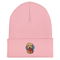 Doodle Boy Color Pop Embroidered Cuffed Beanie