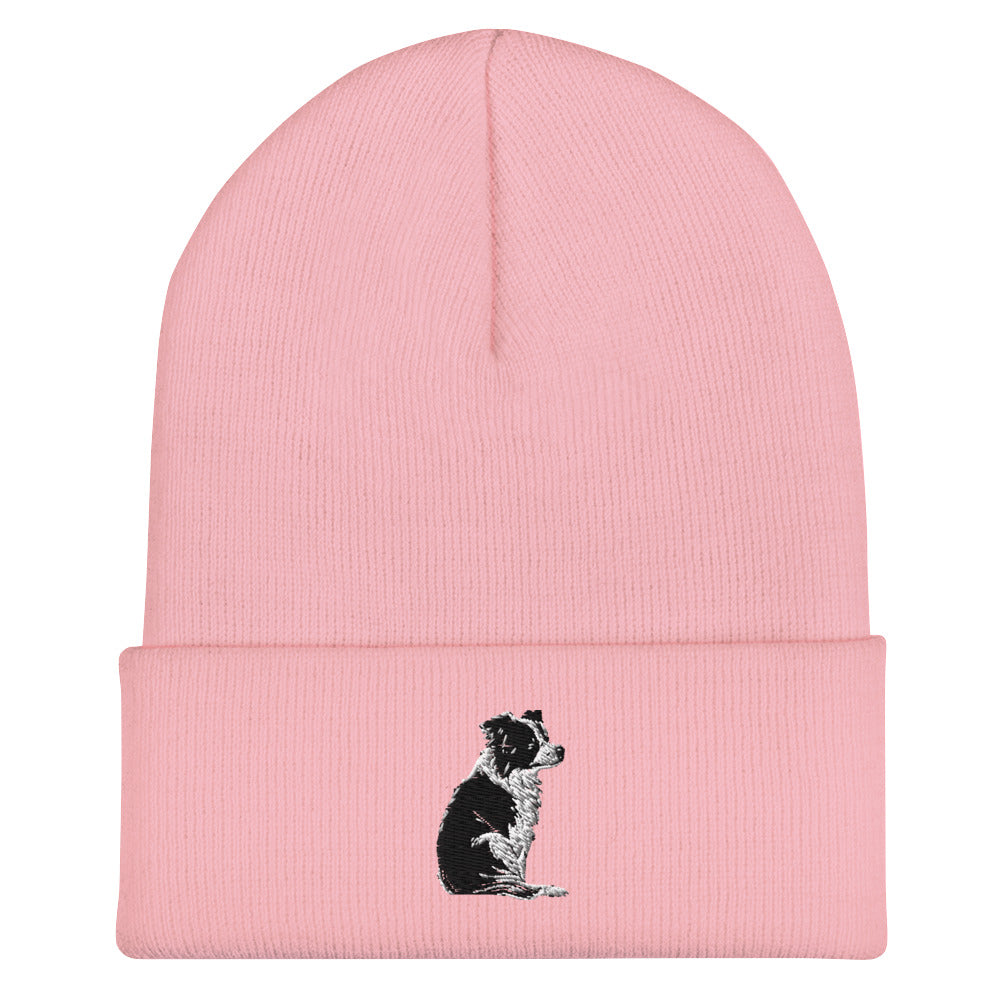 Embroidered Collie Craze Girl Cuffed Beanie