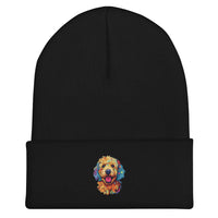 Doodle Boy Color Pop Embroidered Cuffed Beanie