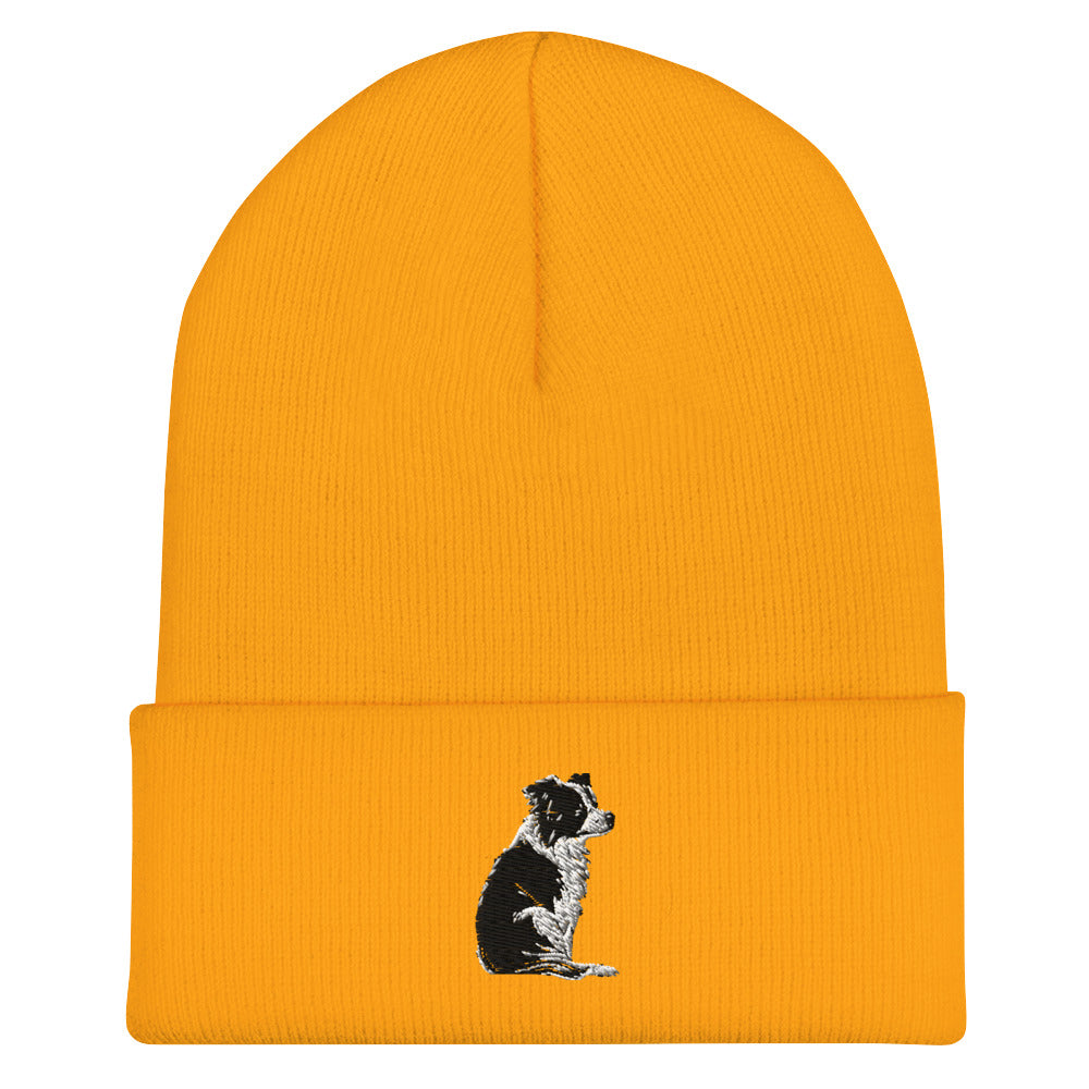 Embroidered Collie Craze Girl Cuffed Beanie