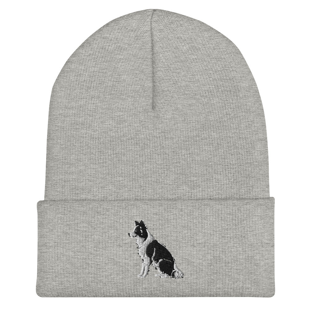 Embroidered Collie Craze Boy Cuffed Beanie