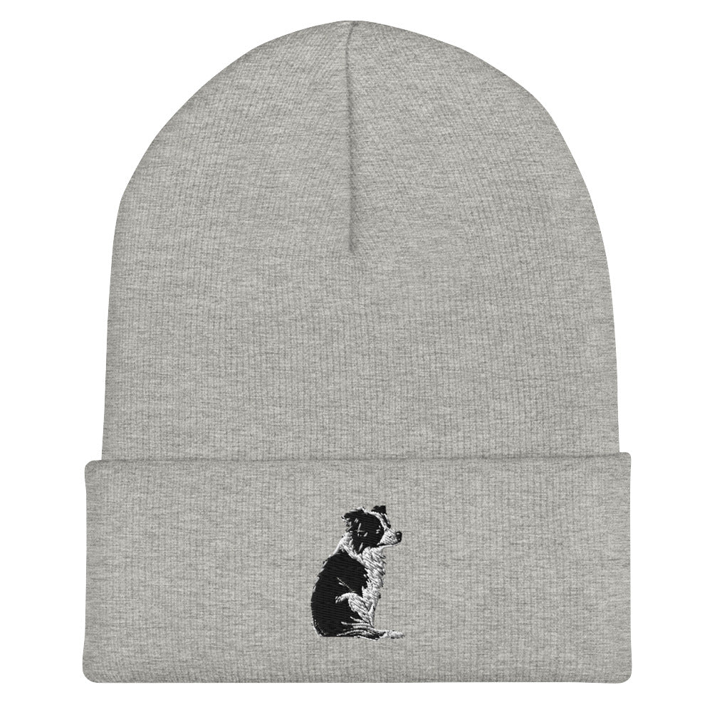 Embroidered Collie Craze Girl Cuffed Beanie