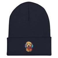 Doodle Boy Color Pop Embroidered Cuffed Beanie