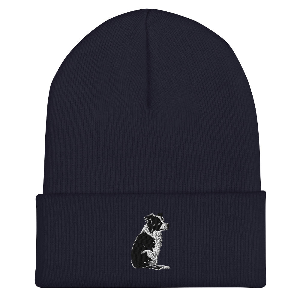 Embroidered Collie Craze Girl Cuffed Beanie