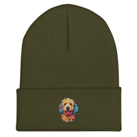 Doodle Boy Color Pop Embroidered Cuffed Beanie