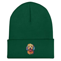 Doodle Boy Color Pop Embroidered Cuffed Beanie