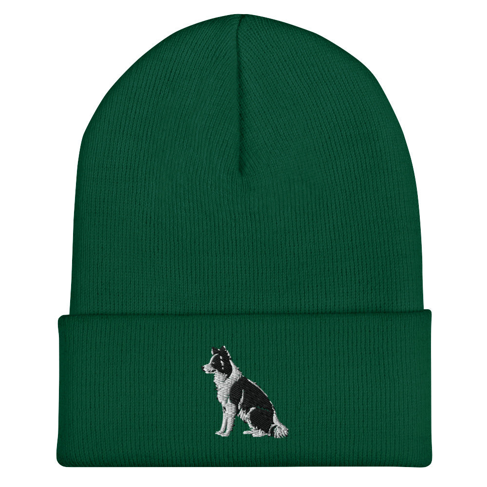 Embroidered Collie Craze Boy Cuffed Beanie