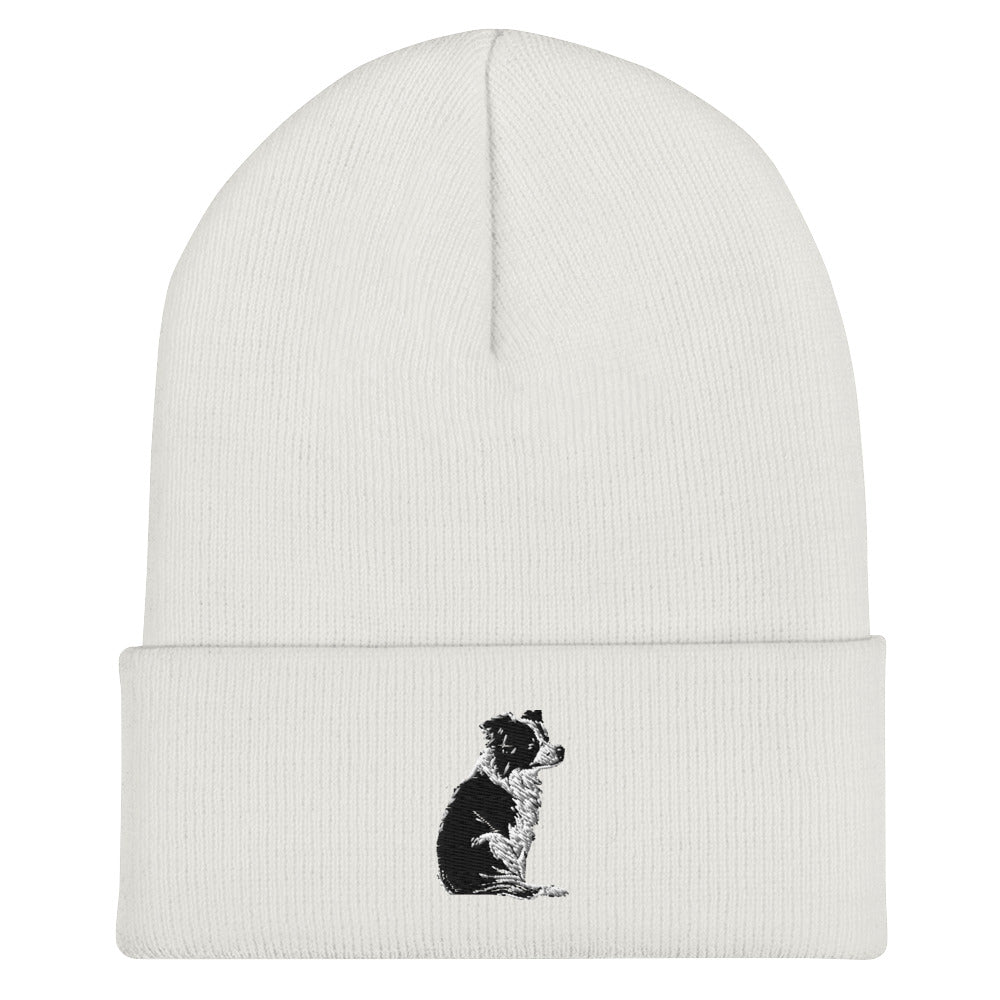 Embroidered Collie Craze Girl Cuffed Beanie