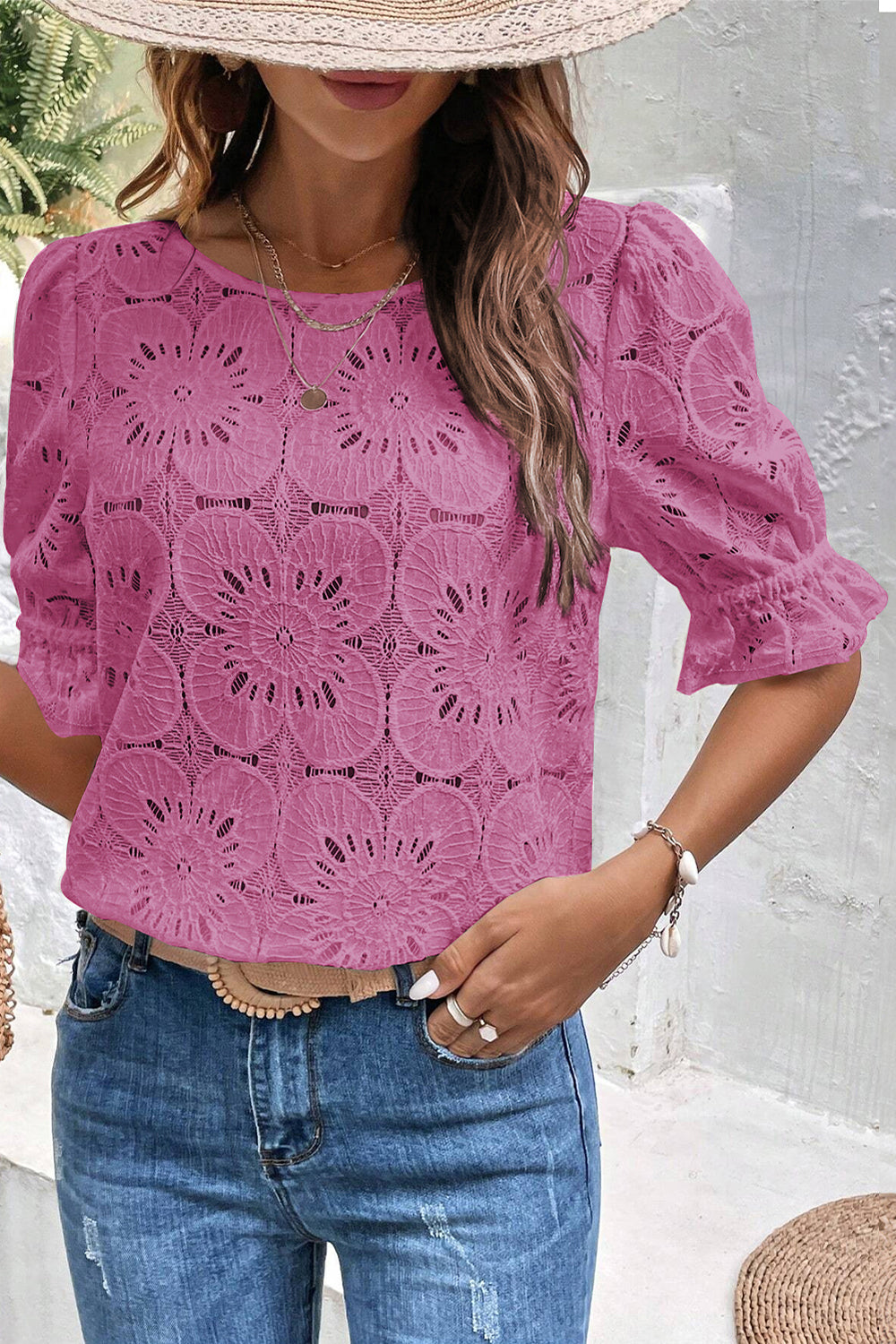 Chic Floral Lace Blouse