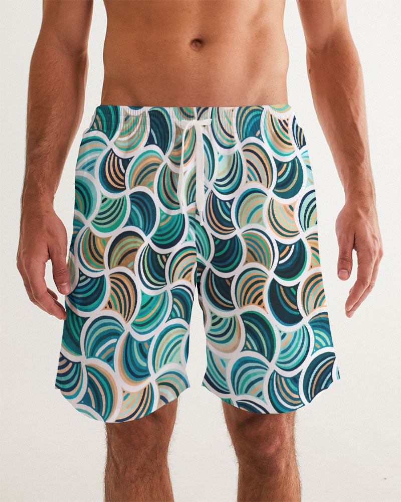 Men's Mosaic Print Swim Trunks with UPF 50+ 7"