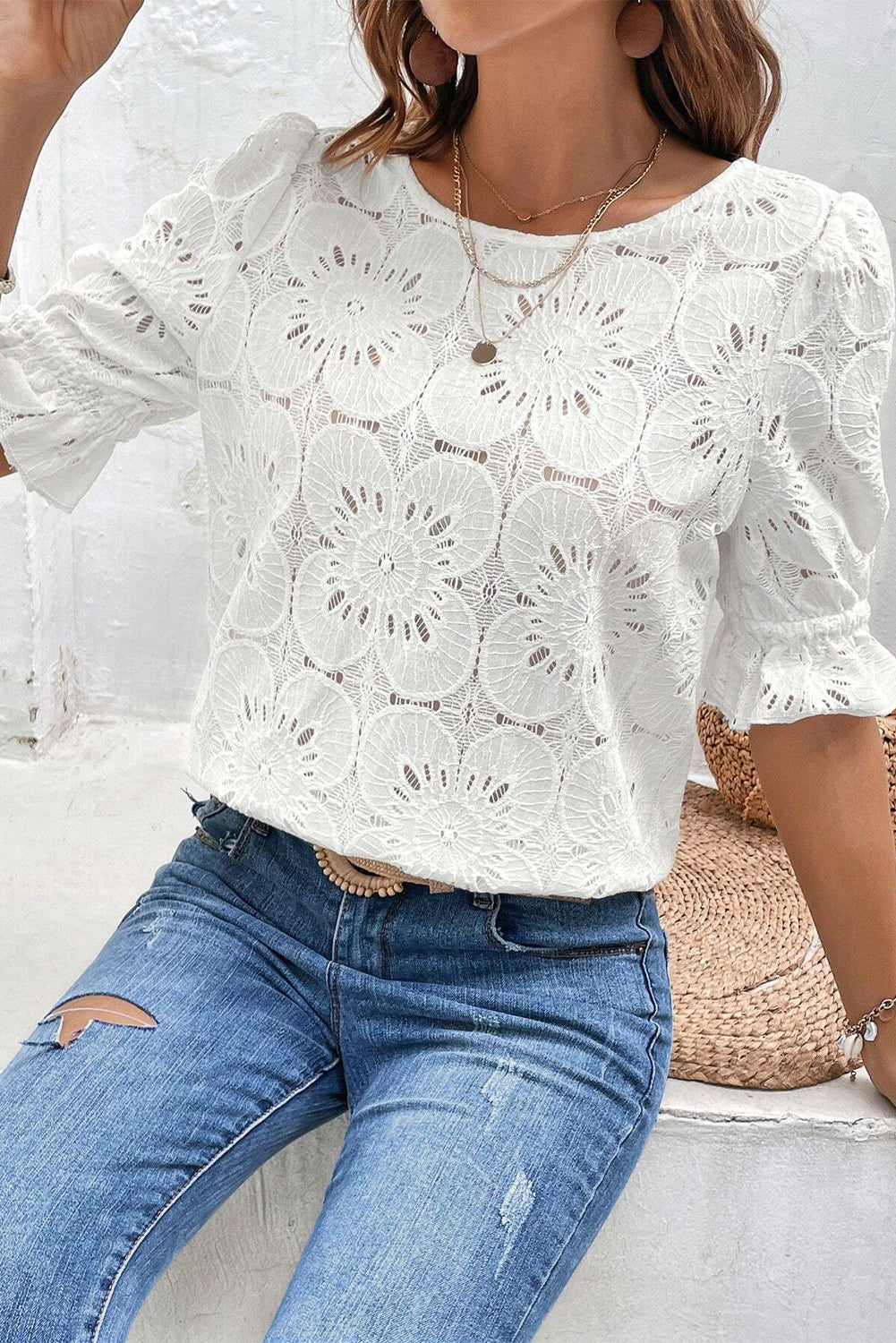 Chic Floral Lace Blouse