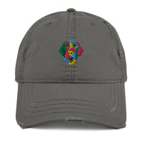 Embroidered Color Silly Lab Distressed Dad Hat