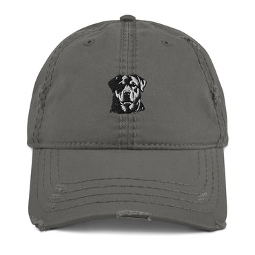 Embroidered Classic Rottie Distressed Dad Hat