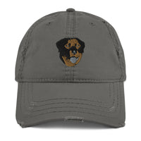 Embroidered Color Rottie Distressed Dad Hat