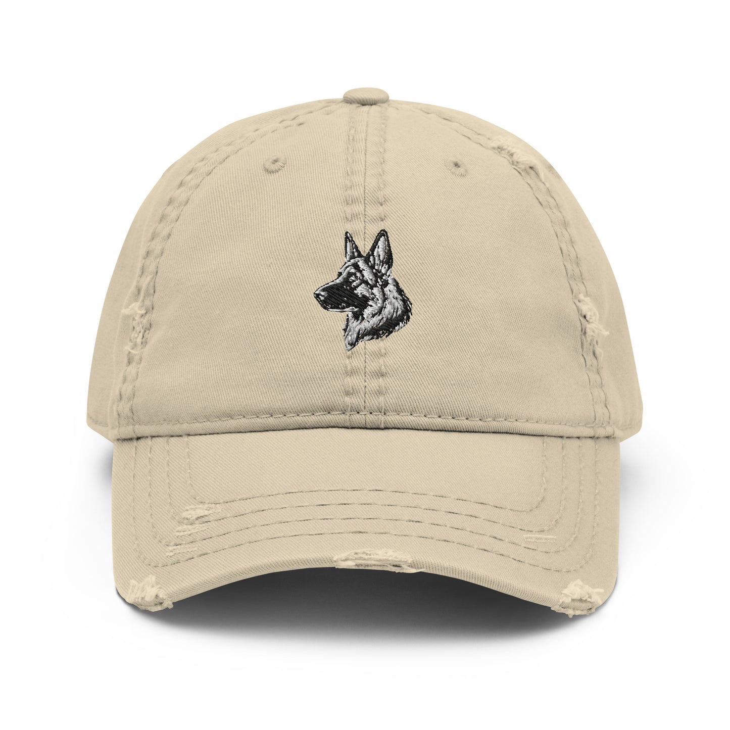 Embroidered Classic Shepherd Girl Distressed Dad Hat