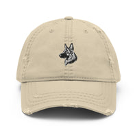 Embroidered Classic Shepherd Girl Distressed Dad Hat