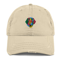 Embroidered Color Silly Lab Distressed Dad Hat