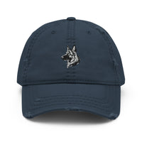 Embroidered Classic Shepherd Girl Distressed Dad Hat