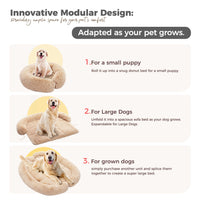 XL Modular Dog Bed For Large Breeds, Non-Slip, Machine Washable, Beige