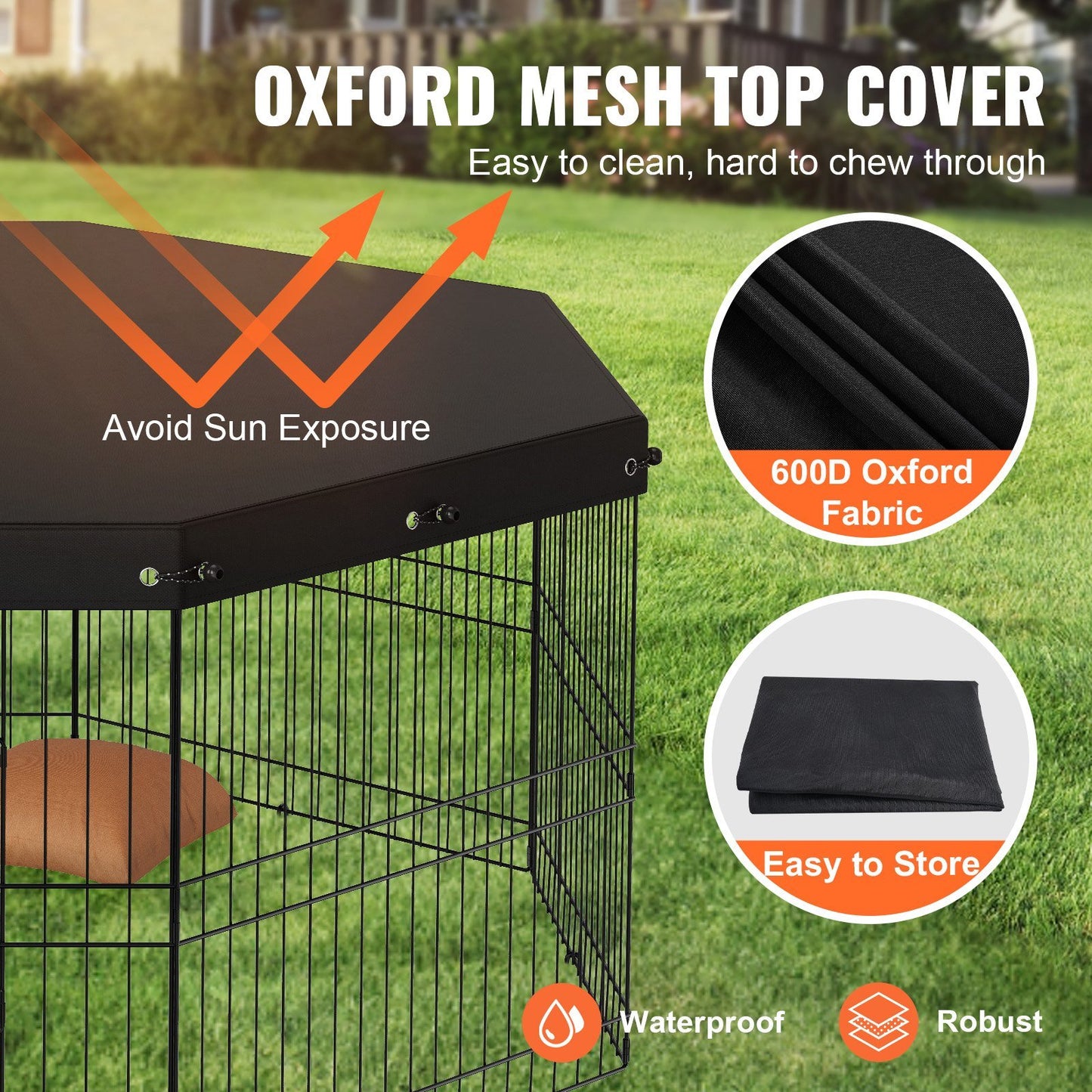 Octagonal Pet Playpen - 63" x 24" for Small and Medium Pets