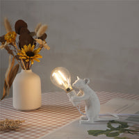 Nordic Resin Mouse Table Lamp - LED Night Light in White or Gold