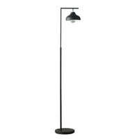 Industrial Farmhouse Metal Floor Lamp - Matte Black Minimalist Standing Light