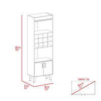 Modern Bar Cabinet with 12-Bottle Wine Rack, Glass Holder, and Double Door Storage – Dark Walnut Finish”