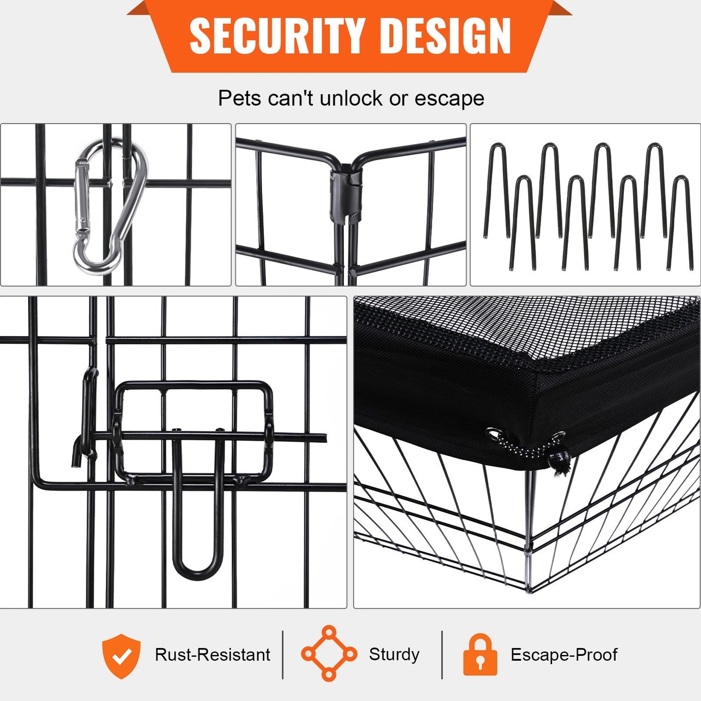 Octagonal Pet Playpen - 63" x 24" for Small and Medium Pets