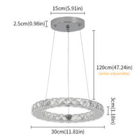 Elegant Crystal LED Pendant Light - Dimmable Modern Chandelier