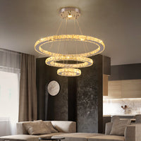 Elegant Crystal LED Pendant Light - Dimmable Modern Chandelier