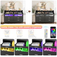 Modern Black LED Display Cabinet with USB and Power Supply