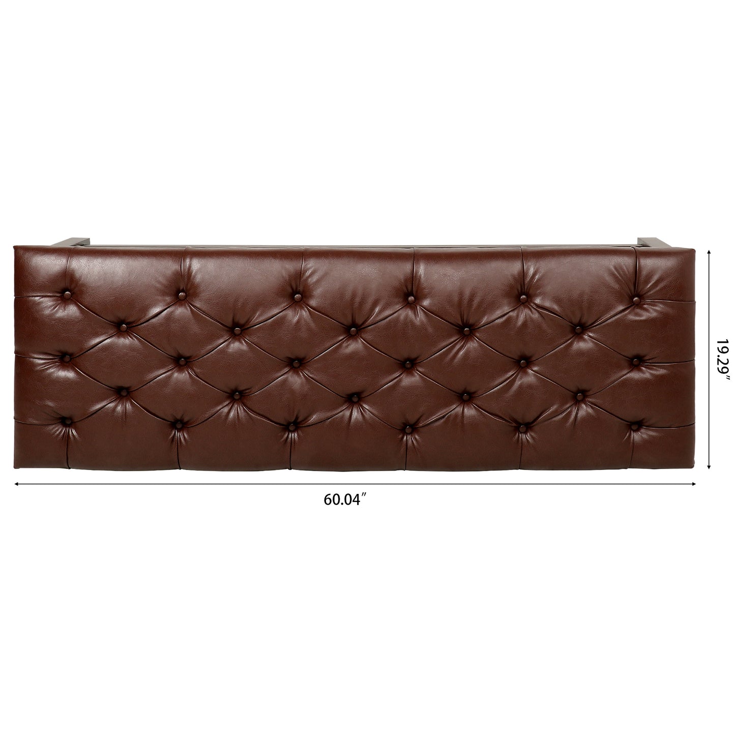 Elegant Tufted Leather Entryway Bench with Nailhead Trim and Storage Shelf