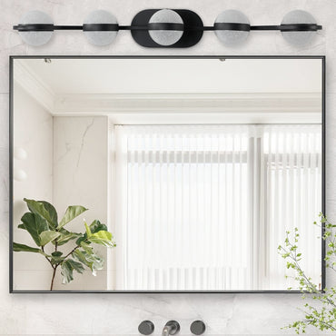 Modern 5-Light LED Bathroom Vanity Light - Frosted Glass Shades, Wall-Mounted Decorative Fixture