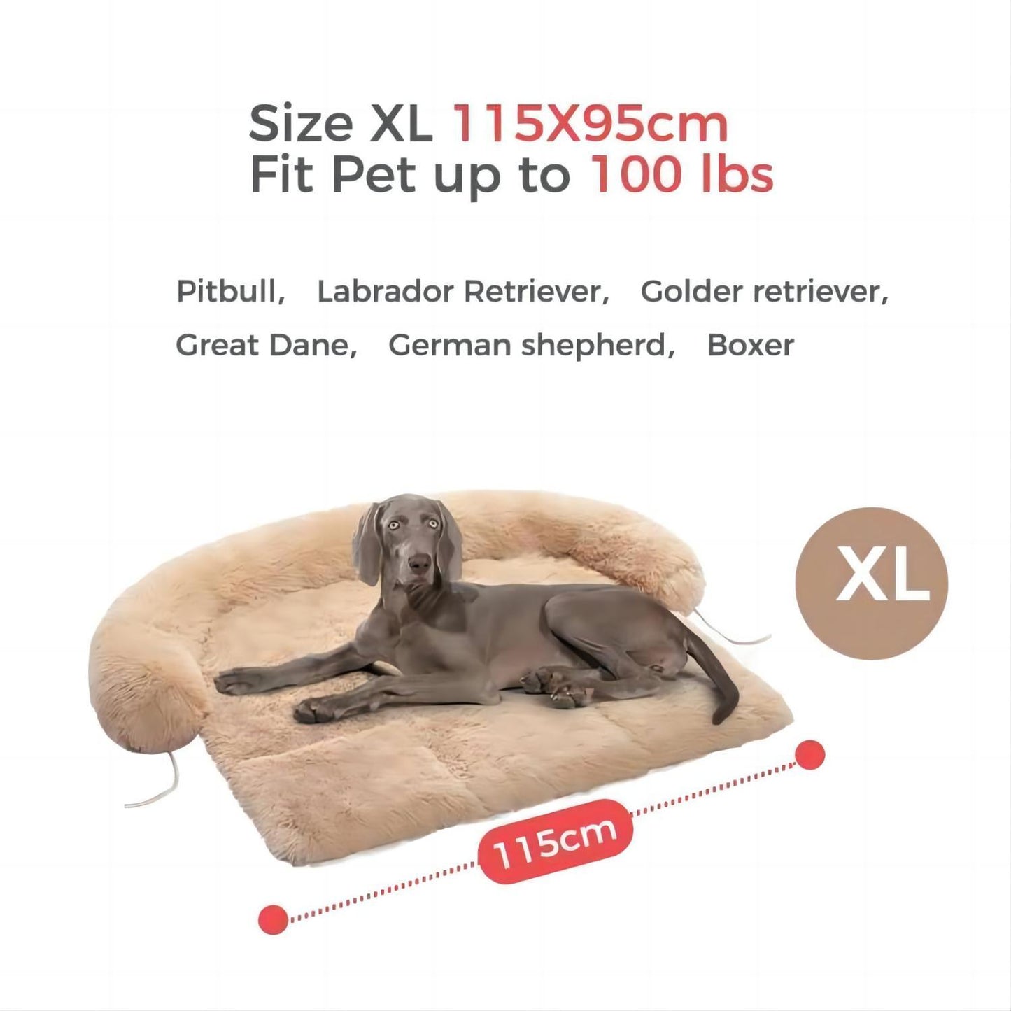 XL Modular Dog Bed For Large Breeds, Non-Slip, Machine Washable, Beige