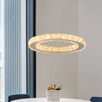 Elegant Crystal LED Pendant Light - Dimmable Modern Chandelier