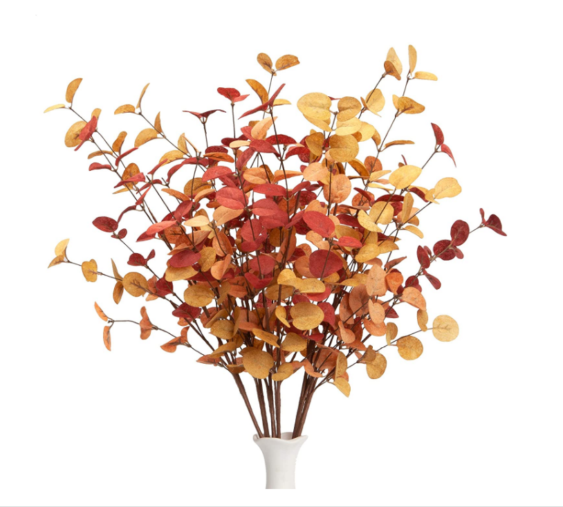 3pcs Artificial Eucalyptus Stems Fall Decorations with Fall Eucalyptus Leaves Autumn Decorations for Office and Home Artificial Plants for Floral Arrangement