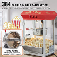 8 oz Commercial Popcorn Machine with Stainless Steel Kettle - Perfect for Home Bar & Theater