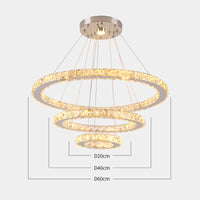 Elegant Crystal LED Pendant Light - Dimmable Modern Chandelier