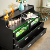 Modern Black LED Display Cabinet with USB and Power Supply