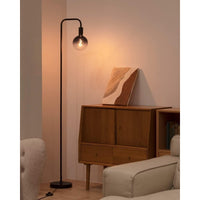 Minimalist LED Floor Lamp with Globe Bulb – Warm Ambient Lighting for Modern Living Rooms and Bedrooms