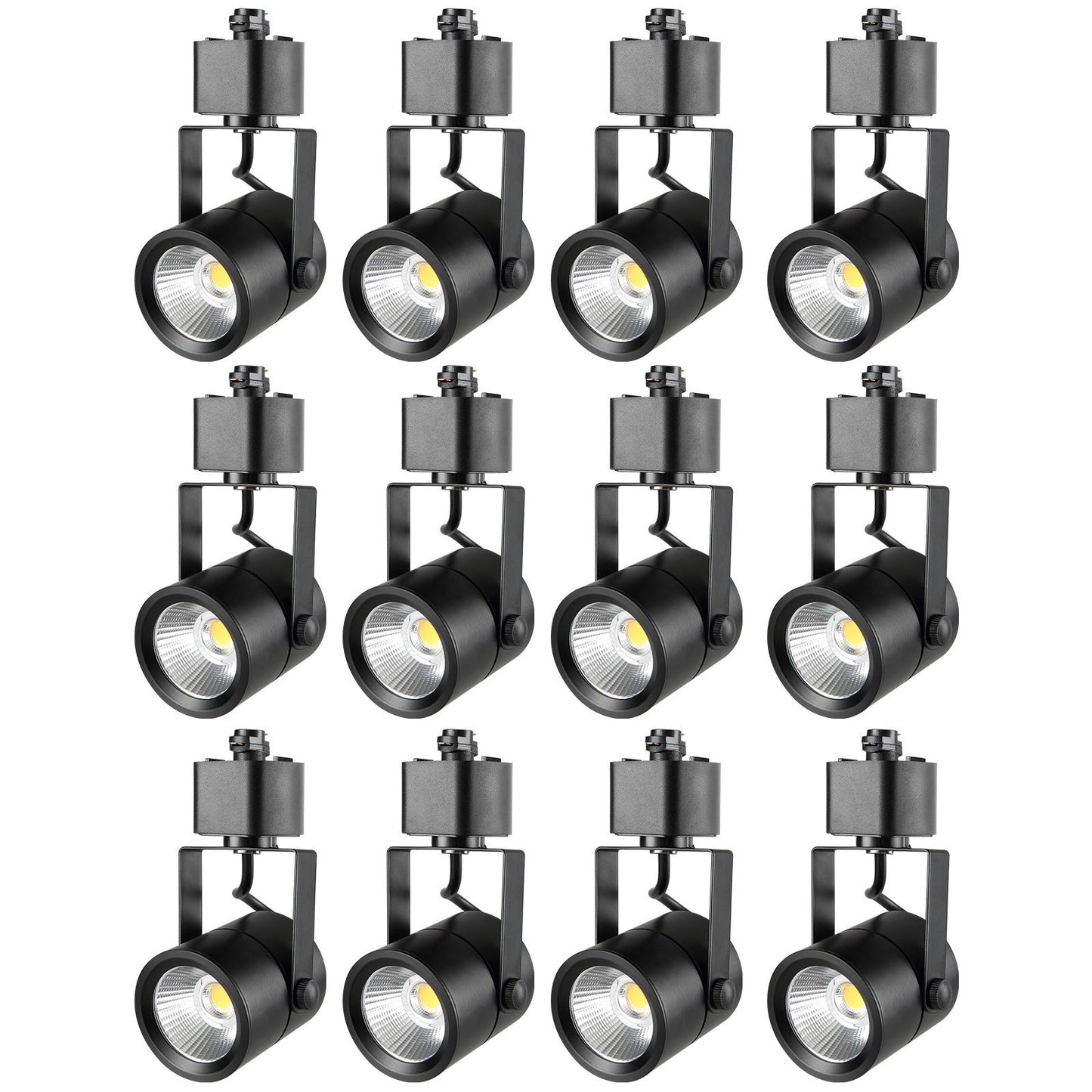 VEVOR 12-Pack LED Track Lighting Heads, 6.5W 3000K Warm White, Dimmable H-Type Track Lights, CRI85+ for True Color Rendering, Adjustable Tilt Angle