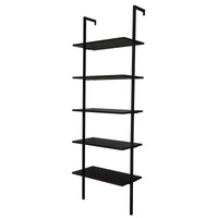 5-Tier Wall-Mounted Etagere Bookshelf -Black  Metal Frame, 70.87" Tall