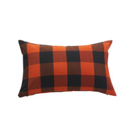 2PCS Cotton orange and black checkered pillow case, multi-size fall interior decoration, suitable for sofa, bed, autumn, Halloween