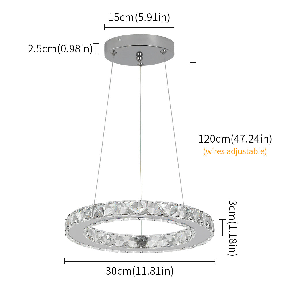 Elegant Crystal LED Pendant Light - Dimmable Modern Chandelier